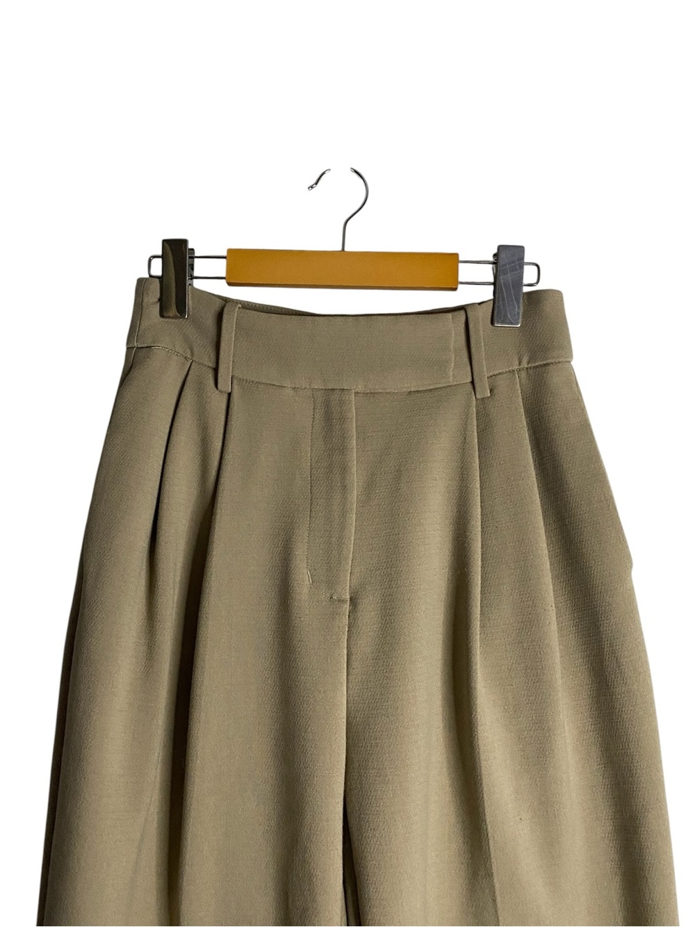 OAK + FORT Women’s Straight Leg High Waisted Trousers in Winter Twig - Picture 3 of 10
